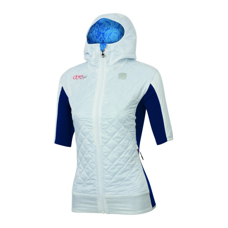 женская куртка с коротким рукавом Sportful Doro Rythmo Puffy сине-белая